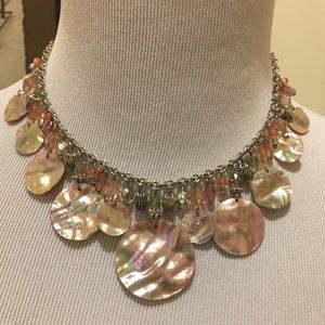 Lia Sophia Pink MotherOf Pearl adjustable necklace